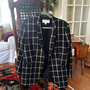 Boss Black and White Grid Blazer